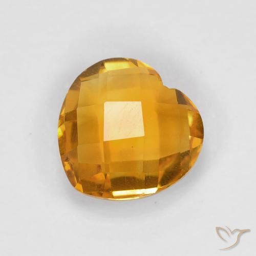 1.70ct 天然 深橙金 黄水晶, 心形, VVS