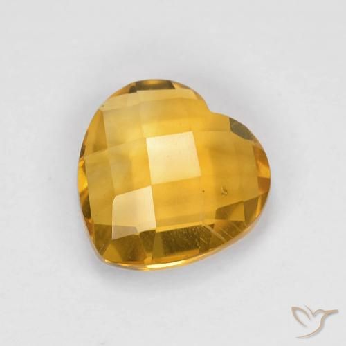 1.66ct 天然 深金橙色 黄水晶, 心形, VVS