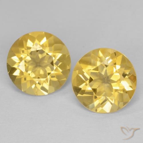 3.15ctw 天然 金橙色 黄水晶, 圆形的, VS
