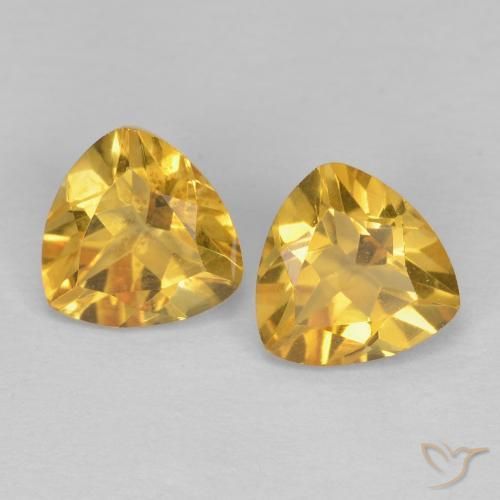 2.88克拉天然黄水晶，胖三角形，VVS