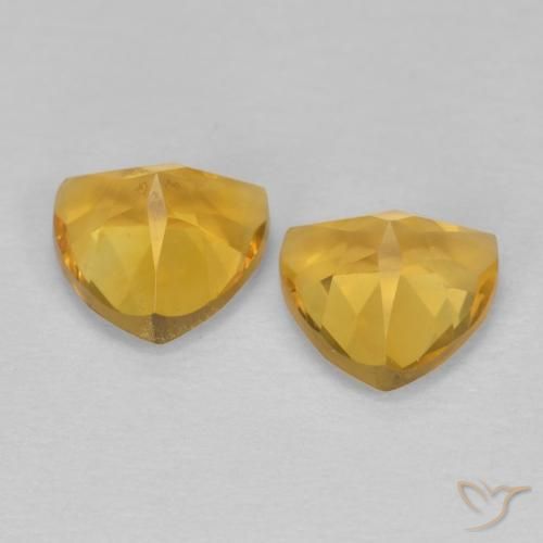 2.88克拉天然黄水晶，胖三角形，VVS