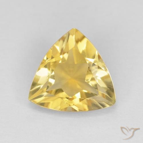 1.54ct 天然 亮金 黄水晶, 胖三角形, VVS