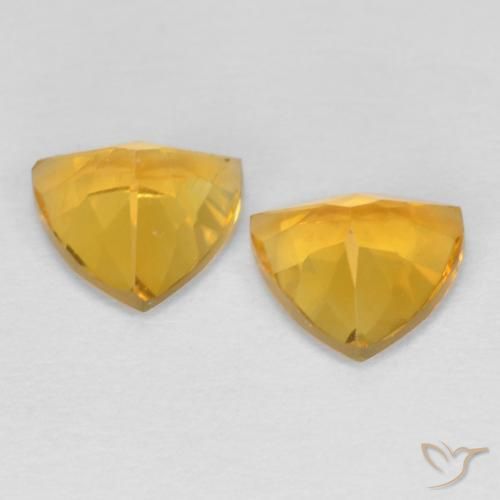 1.25克拉天然黄水晶，胖三角形，VS