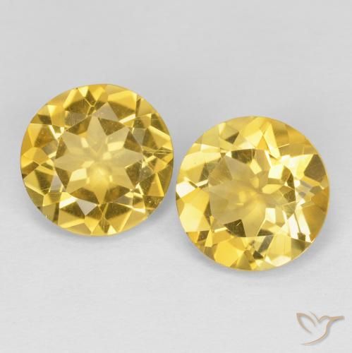 3.07ctw 天然 金色 黄水晶, 圆形的, VVS