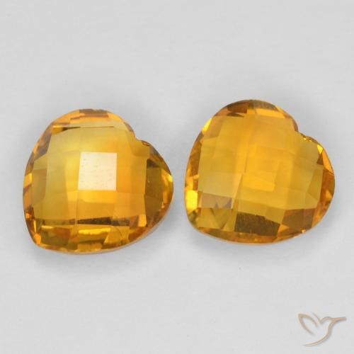 3.43ctw 天然 中橙 黄水晶, 心形, VVS-VS
