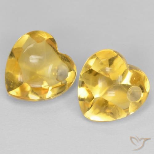 5.73ctw 天然 浅金黄色 黄水晶, 心形, 透明