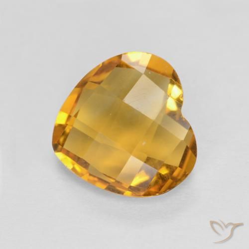 1.57ct 天然 深金色 黄水晶, 心形, VVS-VS