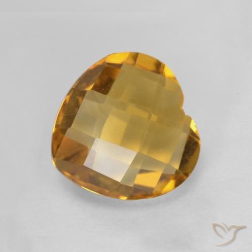 1.73ct 天然 深金色 黄水晶, 心形, VVS