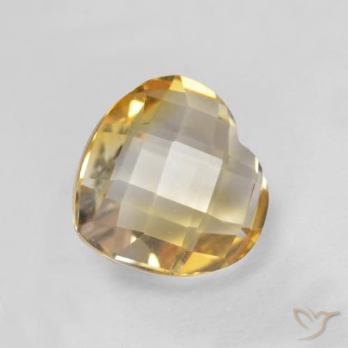 0.82克拉天然黄水晶，心形，VVS