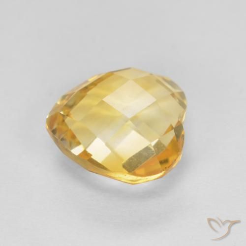 0.82克拉天然黄水晶，心形，VVS