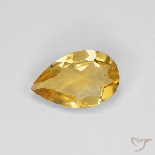 0.73ct 天然 深金 黄水晶, 梨形, VVS-VS