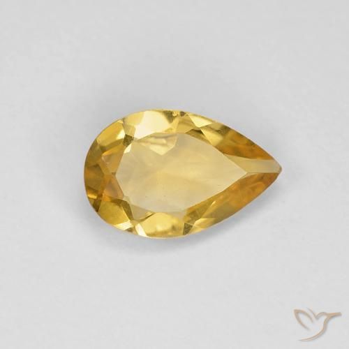 0.73克拉天然黄水晶，梨形，VVS-VS