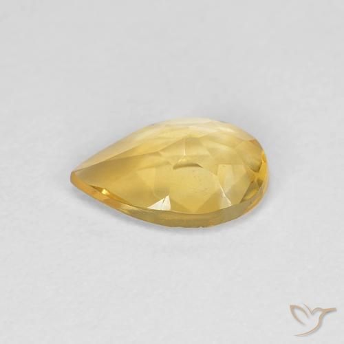 0.73克拉天然黄水晶，梨形，VVS-VS