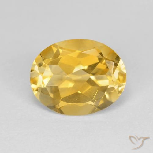 3.09ct 天然 金色 黄水晶, 椭圆形, VVS