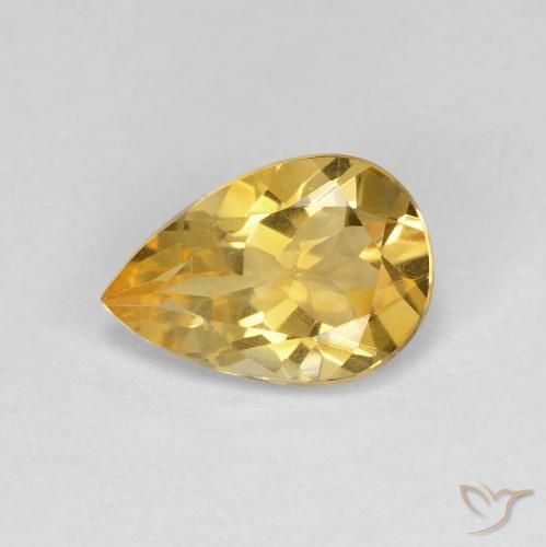 1.64ct 天然 中金 黄水晶, 梨形, VVS