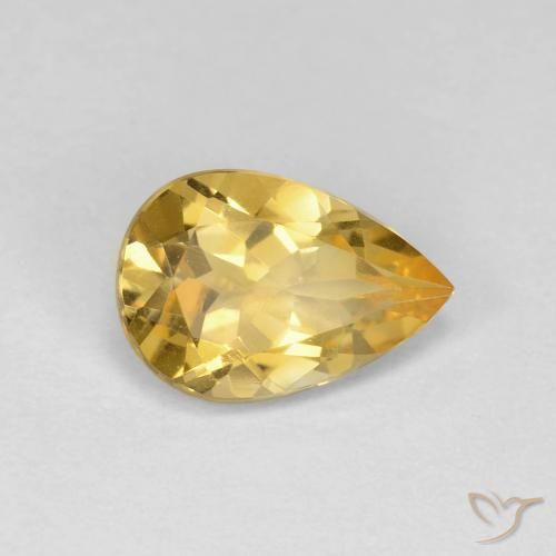 1.64克拉天然黄水晶，梨形，VVS