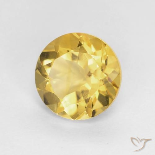 1.95克拉天然黄水晶，圆形的，VVS