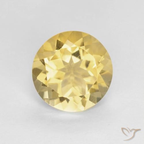 1.77ct 天然 中黄色 黄水晶, 圆形的, VVS