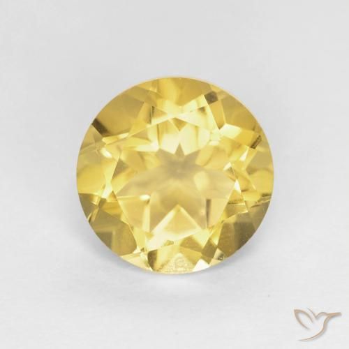 1.86ct 天然 深黄色 黄水晶, 圆形的, VVS