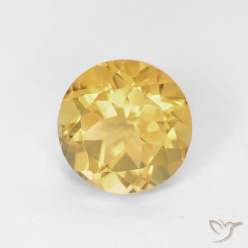 1.73ct 天然 金橙色 黄水晶, 圆形的, VVS