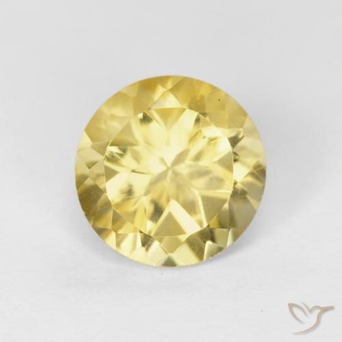 1.78ct 天然 金黄色 黄水晶, 圆形的, VVS