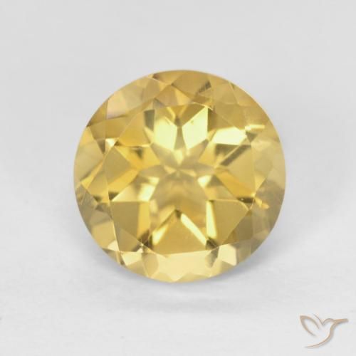 1.80ct 天然 金色 黄水晶, 圆形的, VVS