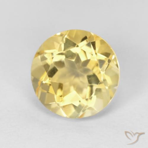1.96ct 天然 淡黄色 黄水晶, 圆形的, VVS