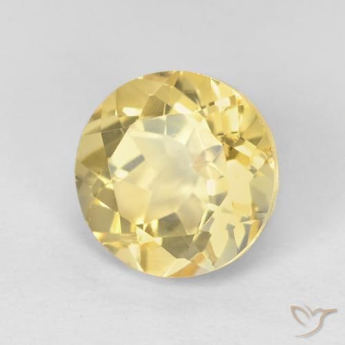1.96克拉天然黄水晶，圆形的，VVS