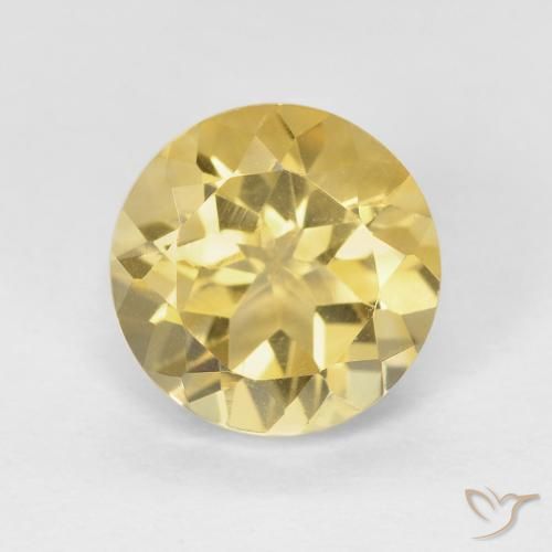1.94ct 天然 金色 黄水晶, 圆形的, VVS
