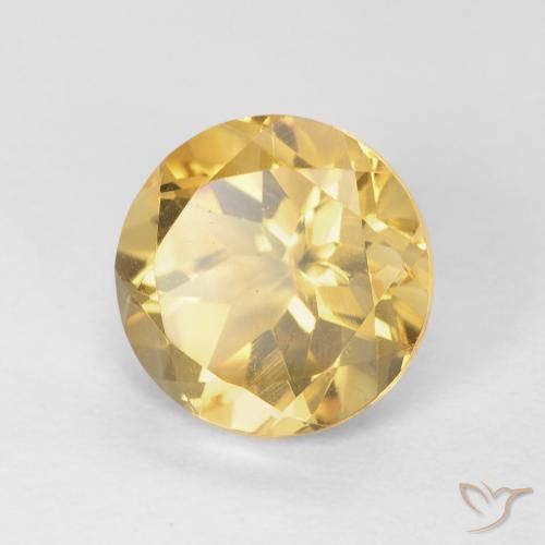 1.82克拉天然黄水晶，圆形的，VVS