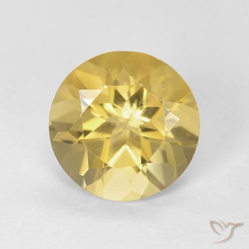 1.71ct 天然 金色 黄水晶, 圆形的, VVS
