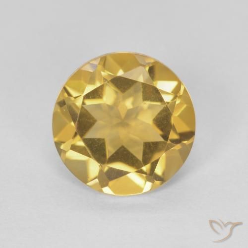 1.70ct 天然 中金 黄水晶, 圆形的, VVS