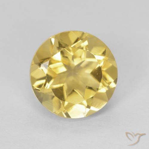 1.97ct 天然 金黄色 黄水晶, 圆形的, VVS