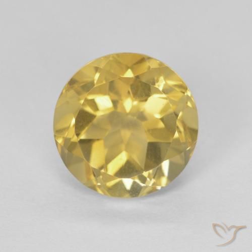 1.98ct 天然 非常浅的金棕色 黄水晶, 圆形的, VVS