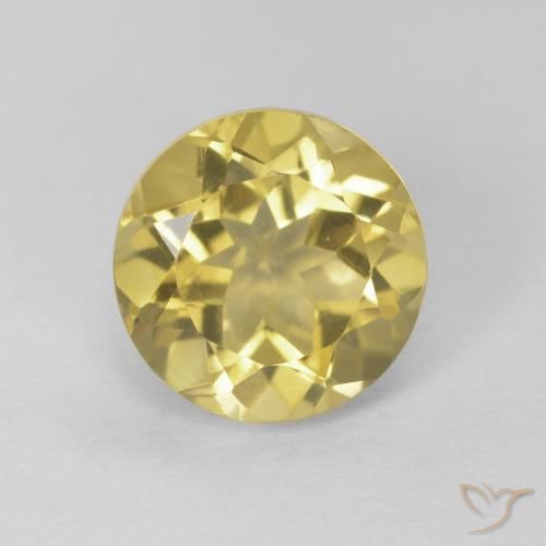 1.93ct 天然 金黄色 黄水晶, 圆形的, VVS