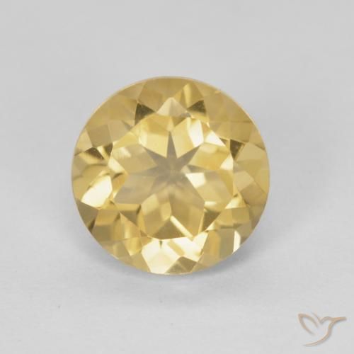1.84ct 天然 金色 黄水晶, 圆形的, VVS