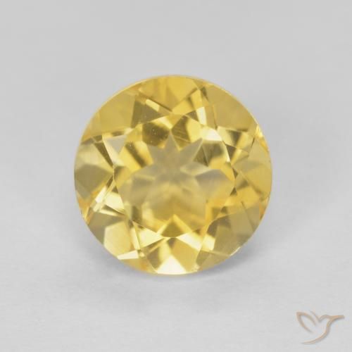 1.97ct 天然 浅金色 黄水晶, 圆形的, VVS
