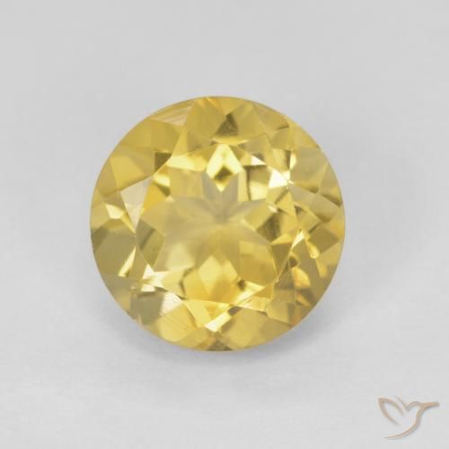 1.89ct 天然 芥末黄 黄水晶, 圆形的, VVS
