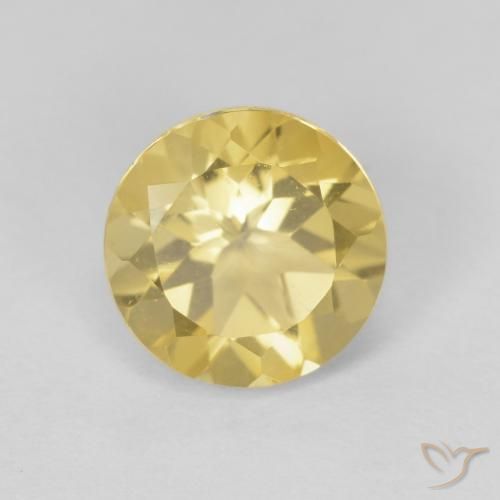 1.88ct 天然 淡黄色 黄水晶, 圆形的, VVS