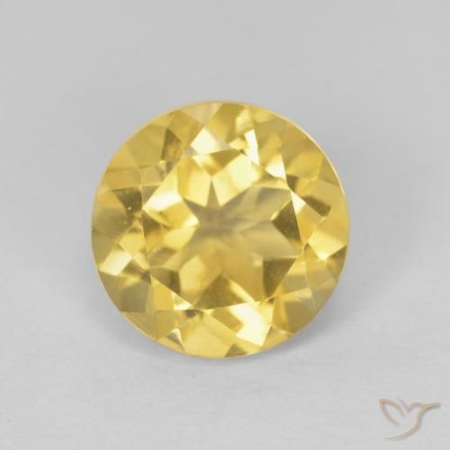 2.00ct 天然 淡黄色 黄水晶, 圆形的, VVS