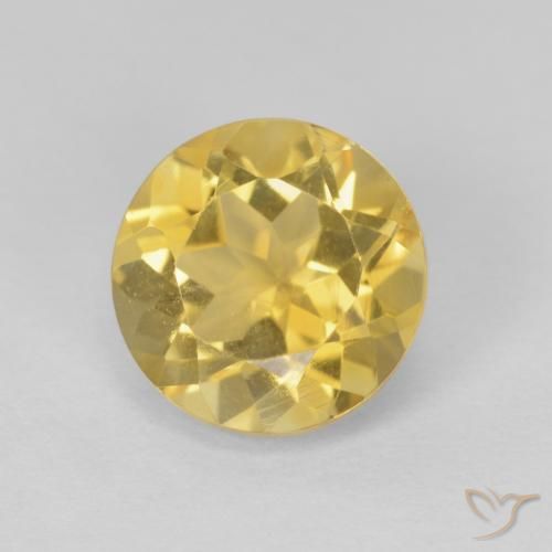 1.96ct 天然 金黄色 黄水晶, 圆形的, VVS