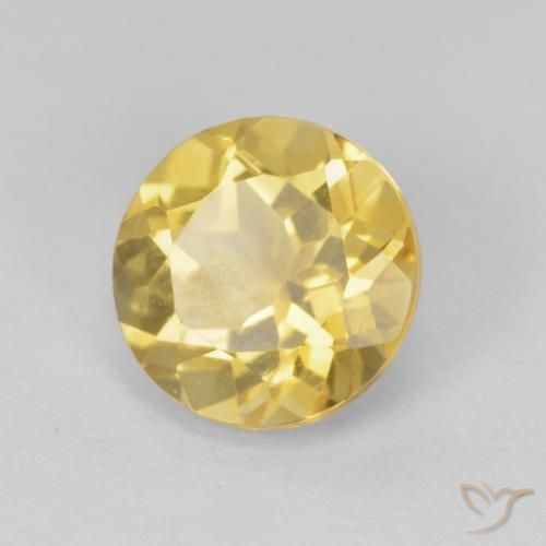 1.96克拉天然黄水晶，圆形的，VVS