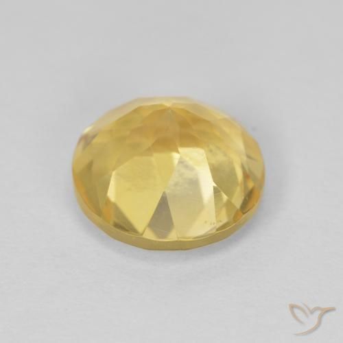 1.96克拉天然黄水晶，圆形的，VVS