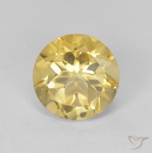 1.96ct 天然 非常浅的金棕色 黄水晶, 圆形的, VVS