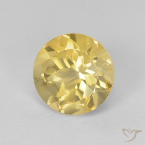 1.96克拉天然黄水晶，圆形的，VVS