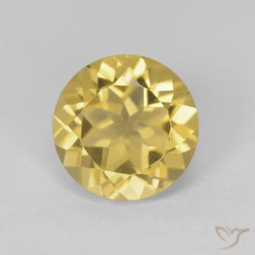 1.97ct 天然 第戎黄 黄水晶, 圆形的, VVS