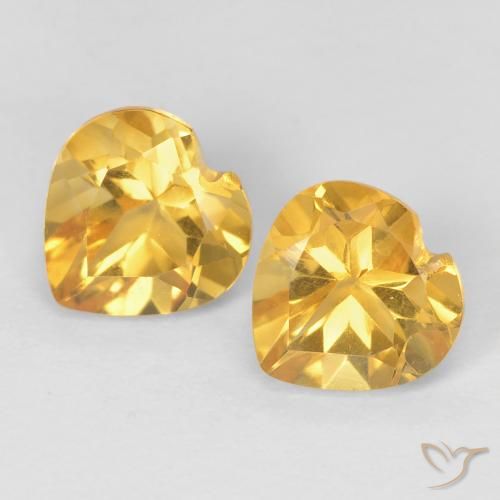 1.46ctw 天然 Medium Dark-Golden 黄水晶, 心形, VVS