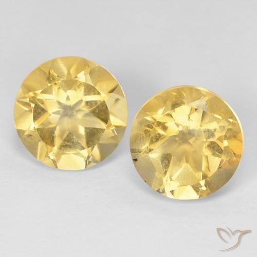3.52ctw 天然 金黄色 黄水晶, 圆形的, VVS