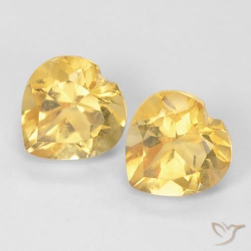 1.59ctw 天然 金黄色 黄水晶, 心形, VVS-VS