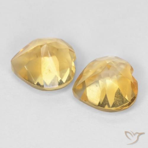 1.59克拉天然黄水晶，心形，VVS-VS